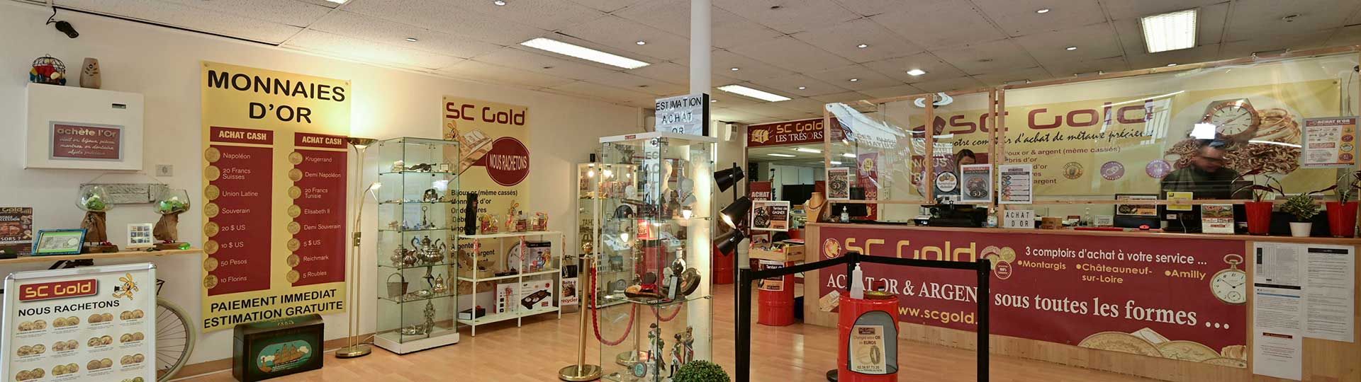 Intérieur d’une boutique SC GOLD