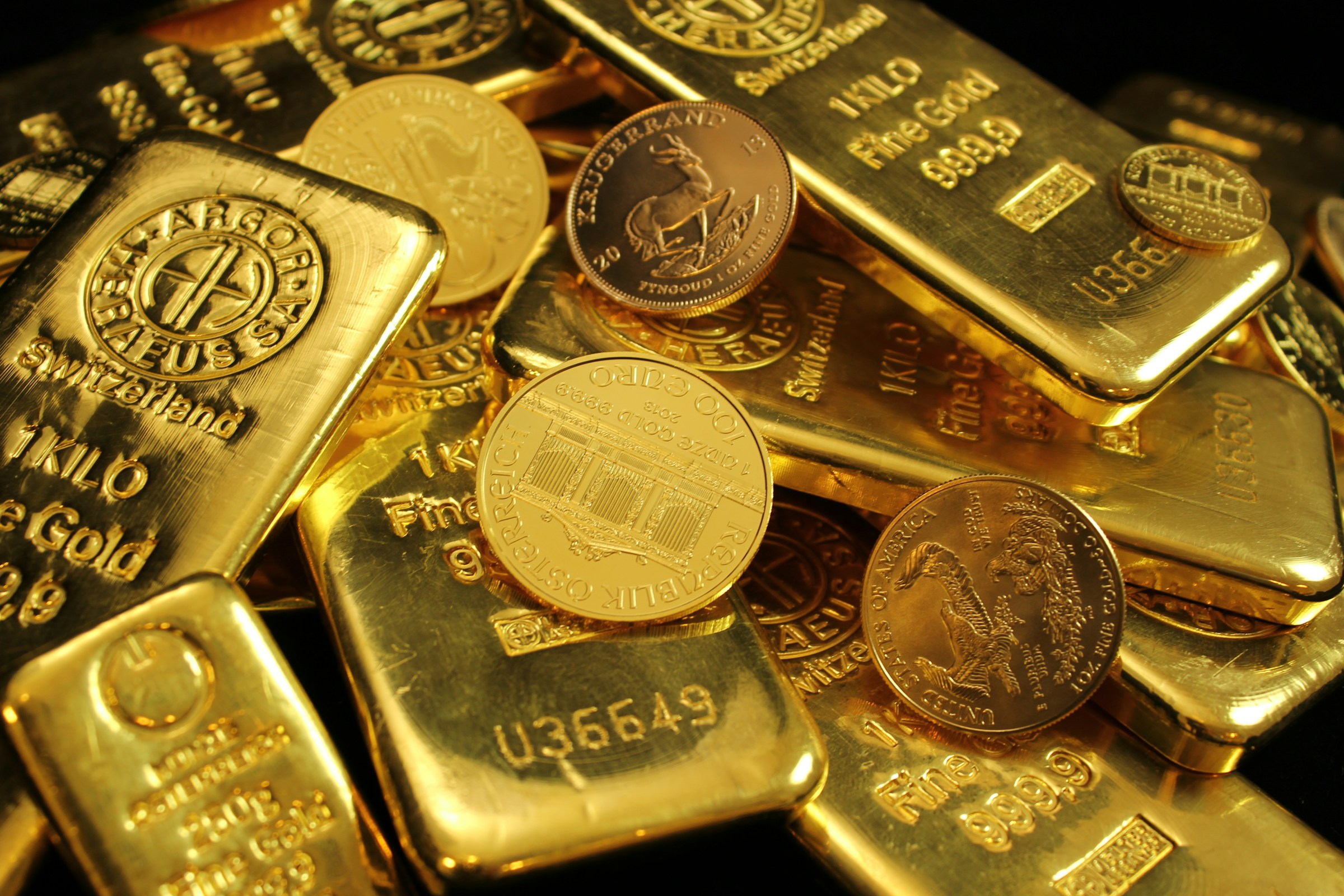 Pièces et lingotins d’or physique